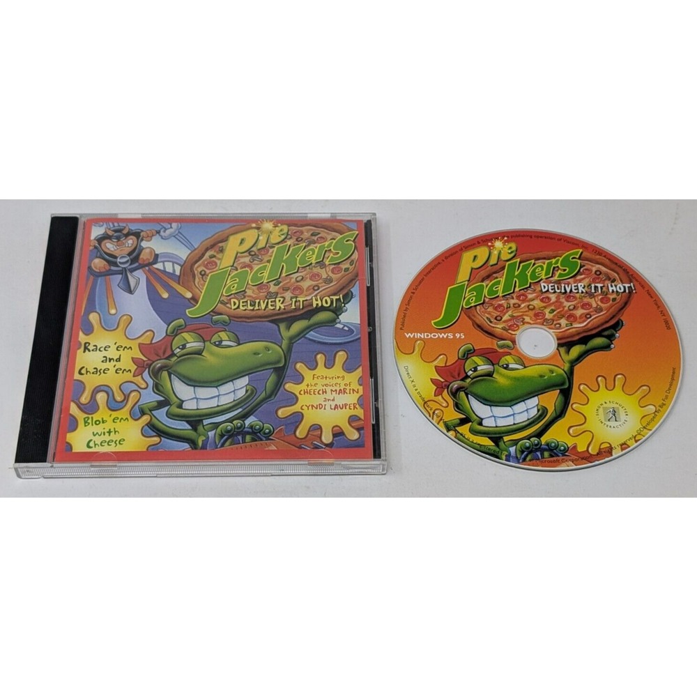 Vintage Pie Jackers Deliver It Hot PC Game Racing Cheech‎ Marin Cindy Lauper 90s